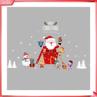 {halfa}  Cute Christmas Santa Snowman Gift Window Showcase Sticker Decal Xmas Party Decor