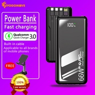 Built-in Cable Powerbank Fast Charging TYPE-C PD66W Original 20000mah - 100000mah Power Bank