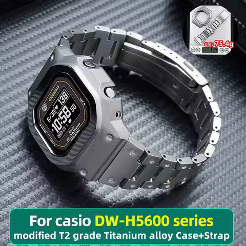DW-H5600 Ultralight Titanium Alloy Watch Case Metal Bracelet Mod Kit for CASIO DW-H5600MB series upg