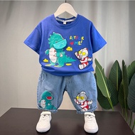 Ultraman Boy Set Baby Cartoon Short Sleeve Two Set Handsome