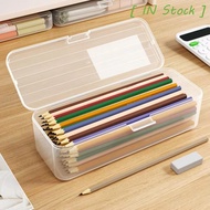 [ IN STOCK ] Pencil Holder, Large Capacity Transparent Storage Box, Versatile High-quality Plastic D