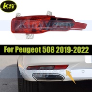 Car Tail Rear Bumper Fog Lamp Light  For Peugeot 508 2019-2022 Rear Reflectors Fog Lamp Warning Ligh