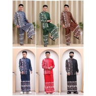 KEMEJA Koko BATIK Shirt And Sarong Pants SET For Adult Men