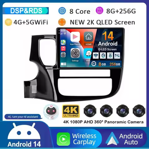 Android 15 Carplay For Mitsubishi Outlander 3 GF0W GG0W 2012 2013 2014 2015 2016-2018 Car Radio GPS 