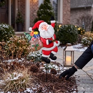 Asixxsix Outdoor Christmas Decoration Santa Garden Stake