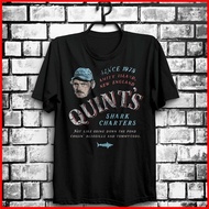 Jaws Movie Tshirt Quint Shark Fishing Amity Island 1975 Tee Shirt Full Size Custom Print Tee Shirt