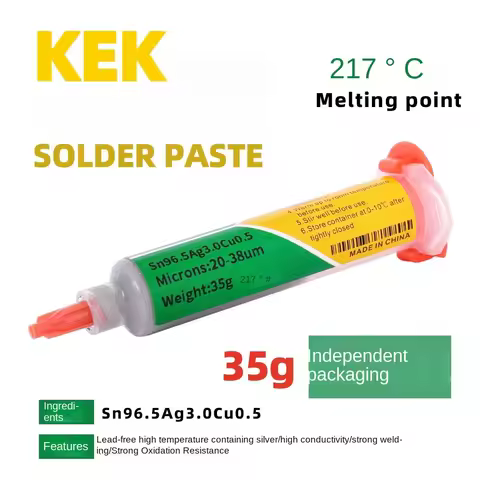 KEK Sn96.5Ag3.0Cu0.5 high temperature solder paste 15g 20g 35g 50g environmentally friendly silver c