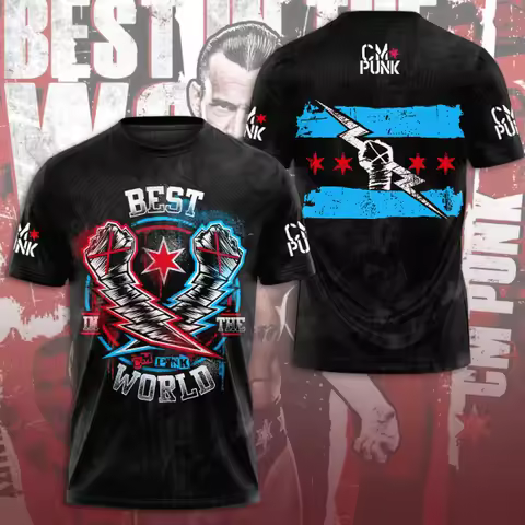 2025 Men's CM PUNK Fan T-Shirts 3D Print Men Women O-Neck Tee Summer Short Sleeve Top Oversized Gym 