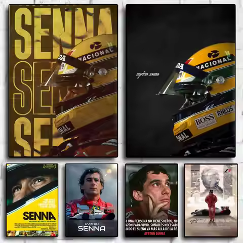 A-Ayrton Senna F1 Poster Modern Aesthetic Wall Art Print Minimalist Poster Bedroom Living Room Home