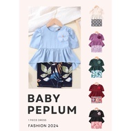 Baby Girl Baju Peplum Kurung Cotton Peplum Raya 2024 Baju Bayi Perempuan Cotton Rayon 6-12 | 12-18 Bulan