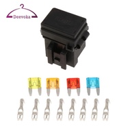 [deevoka] Automotive Marine RV Boat Fuse Relay Holder 4-Slot Relay Box 1 Relay 4 Fuses