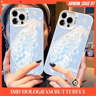 Case iphone 11 12 13 14 15 Pro Max X XS XR 7 8 Plus SE 2020 2022 Casing Silicone IMD Hologram Blue B