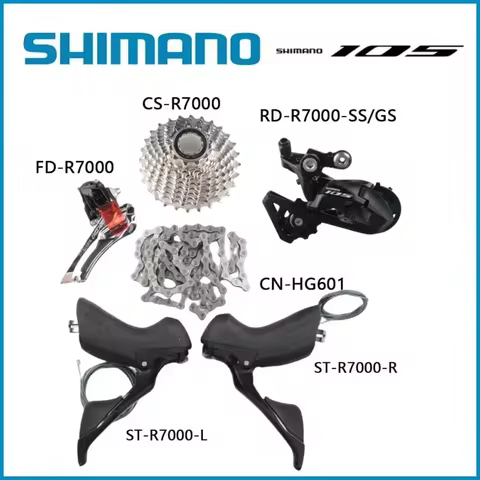 Shimano 105 R7000 Groupset 2x11s Shifter SS GS Front Derailleur Rear Derailleur Cassette HG601 Road 