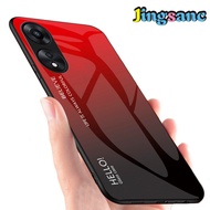 Jingsanc For OPPO A78 5G/OPPO A58 5G Phone Case Gradient 9H Tempered Glass Colorful Soft TPU Edge Ca