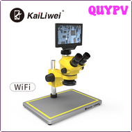 QUYPV Kailiwei ซ่อมโทรศัพท์มือถือแบบ7-50x 0.5xctv กล้องจุลทรรศน์แบบสเตอริโอพร้อมจอ7นิ้วฟังก์ชั่น Wifi APITV