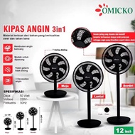OMICKO 12" inch Standing Fan KA-1233 – 3in1 Table, Floor, Standing