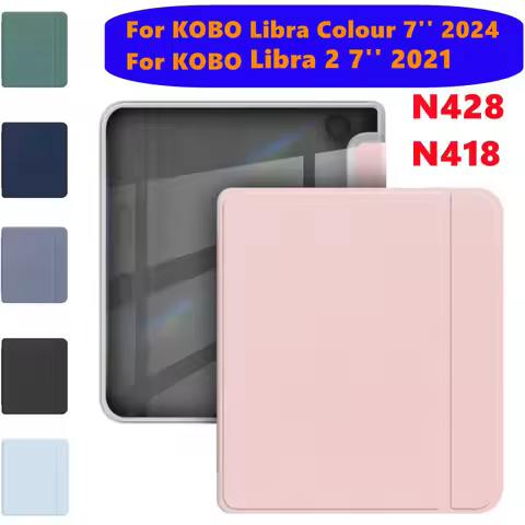 Slim PU Leather Cover For KOBO Libra Colour 2024 Libra 2 2021 7'' N428 N418 Ebook Shockproof Smart C