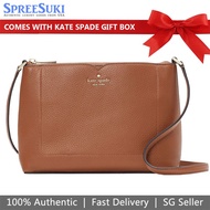 Kate Spade Handbag In Gift Box Crossbody Bag Harlow Pebbled Leather Crossbody Warm Gingerbread Brown # WKR00058