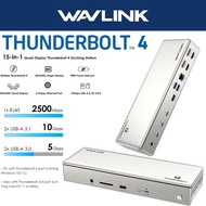 WAVLINK Thunderbolt 4 Display Docking Station 15 in 1 USB C Hub 8K@30Hz 4K@60Hz 2*DP 2*HDMI,98W PD,1