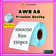 AKPACKING A6 Thermal Paper A6 Airway Bill Paper Awb 100mm x 150mm Roll