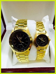 ✑ ✷ Seiko couple watch silver at gold fashion watch