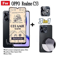 3 IN 1 Realme C53 Narzo N53 Ceramic Tempered Glass for Realme C55 C 53 C33 C30 C35 Tempered Glass Ca