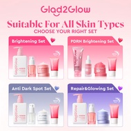 Glad2Glow Sunscreen Set 4IN1 SPF30++ Brightening moisturezer serum Milk Cleanser Retinol Repair Crea