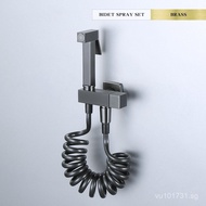 Bidet Sprayer Head for Toilet, Full Copper Bidet Gun, Gray Cross-Border Square Companion Angle Valve
