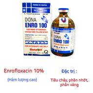 DONA ENRO 100 (100ml) - Enrofloxacin hàm lượng cao 10%. Đặc tr.i thương hàn tụ huyết trùng viêm ruột