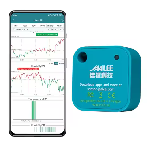 jaalee JHT Temperature/Humidity/Dewpoint/VPD Sensor Thermometer/Hygrometer Logger Export Monitor Ref