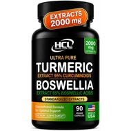 Turmeric Boswellia Extract Supplement 2000 mg – Strong Natural  & Joint Support Pills – Extra Streng