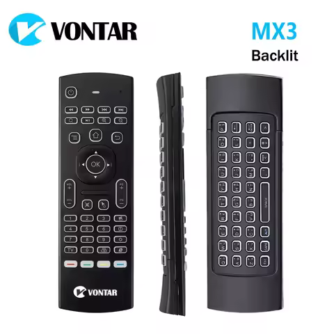MX3 Backlit Air Mouse Smart Voice Remote Control MX3 Pro 2.4G wireless keyboard Gyro IR for Android 
