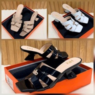 6P Square Toe Genuine Leather Wedges Sandals Fullbox HQ007 Dieu Phuong Shop