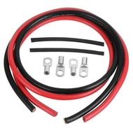 2pcs 12V Battery Ground Cable Power Cable 5AWG Battery Connection Cable Terminal Kit Copper Wire Ter