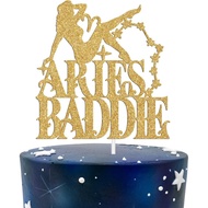 Hiasan Kek Aries Baddie, Big Aries Energy/Aries Season/Aries AF, Hiasan Pesta Ulang Tahun/Perayaan B