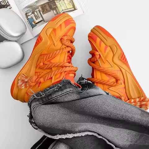 Men's Breathable Cosy Trendy Fashionable Crowd Design Bread Shoes Men's Casual Thick Sole Comfortabl