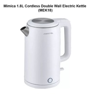 Mistral MEK18 Mimica 1.8L Double-Wall Electric Kettle/White/ Stainless Steel Inner Wall/ Cordless/ Light Indicator/ Auto Switch Off