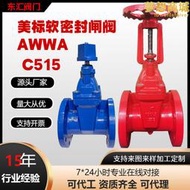 美標明杆軟密封閘閥球墨AWWA C505鑄鐵法蘭閘閥Z45X