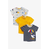 MC Boys Mothercare Set 3pcs T-Shirt Faroe Island Bird Umbrella Stripey Navy Yellow Grey Original Kid