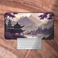 Purple Japanese Desk Mat, Mouse Pad Japan, Desk Mat XL, Landscape Keyboard Mat