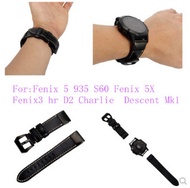 Garmin Fenix5 935 S60 Fenix3 5X D2 MK1 leather quick release replacement strap