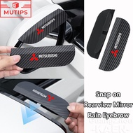 Mitsubishi Car Side Rear View Mirror Rain Eyebrow Buckle Type Carbon Fiber Visor For Xpander Cross M