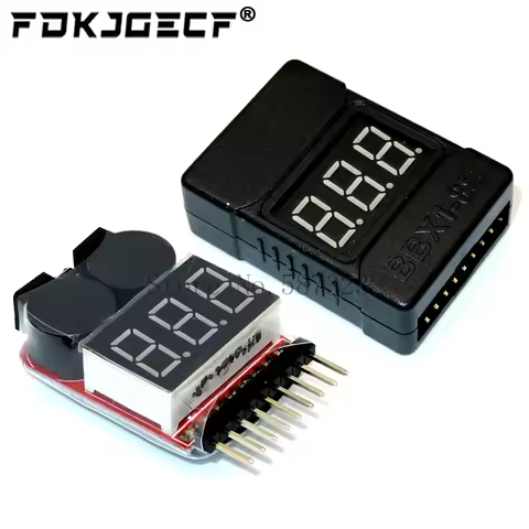 BX100 1-8S Lipo Battery Voltage Tester/ Low Voltage Buzzer Alarm/ Battery Voltage Checker with Dual