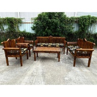 KERUSI KAYU JATI PADI SOFA SET KAYU SOFA JATI 3211 MEJA /SET KAYU JATI PADI