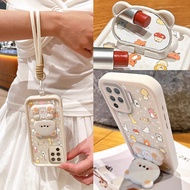 3pcs( Cute animals phone Case+Lanyard+Stand) Protect You Suitable For OPPO F19Pro/F21 Pro 5G/F21Pro/