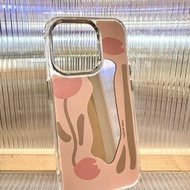 國際免運 | iPhone 17 鏡面手機殼 | 粉紅色玫瑰幾何植物花朵圖案