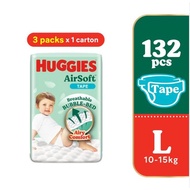 Huggies AirSoft Tape Super Jumbo Pack L44 L Size (3 Packs)