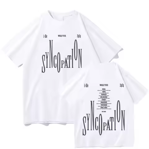 I-DLE Syncopation World Tour 2026 T Shirts GIDLE Kpop Cotton Korean Style Tee Shirt (G)i-dle New Cas