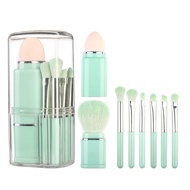 Portable Retractable Makeup Brushes Set 8 in 1 Travel Beauty Sponge All in One Make Up Brushes Set A