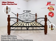 Yi Success Morocco Metal Queen Bed Frame / Wooden Post Metal Bed Frame / Queen Metal Bed / Katil Queen Besi / Katil Besi